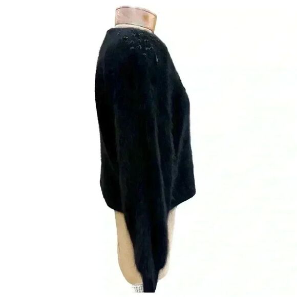Real ANGORA FUR black-pullover swearer,hand beaded.In beautiful condition. - Picture 4 of 7